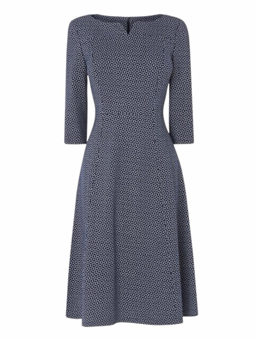 L.K. Bennett London Dr Harri Sloan Blue/Cream Tailored Shift Dress